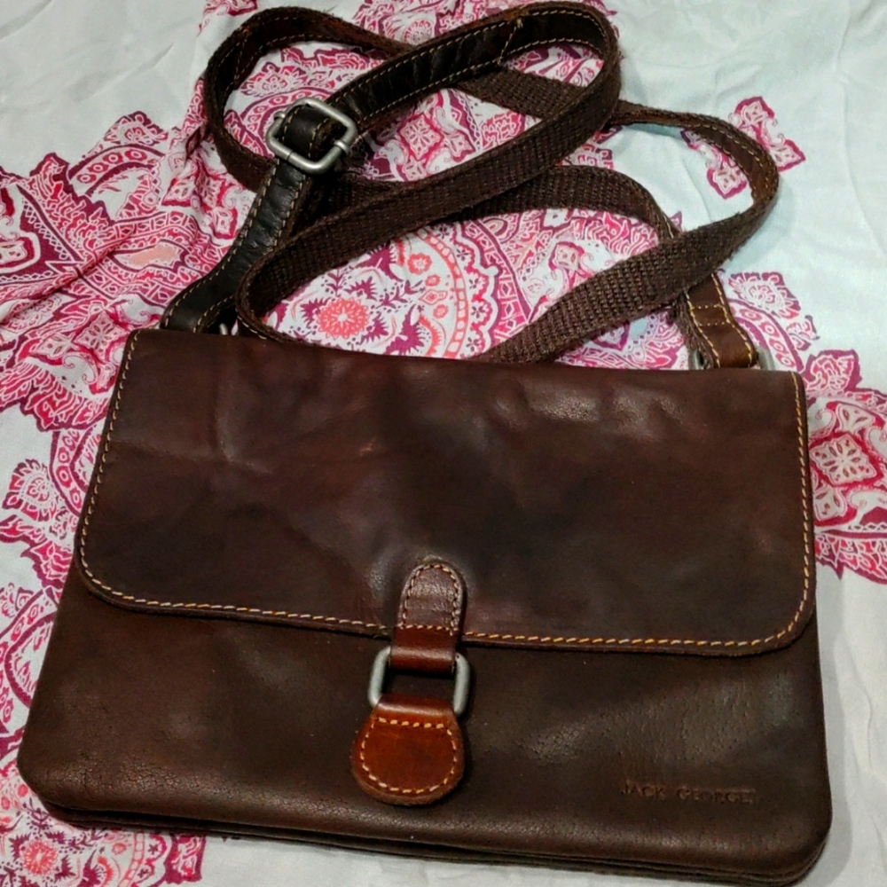 Jack Georges Leather Voyager Wallet on a String Crossbody